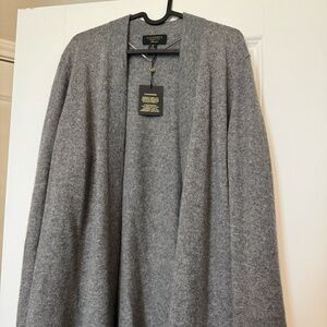 100% Cashmere Charter Club Luxury Cardigan Gray Size XL